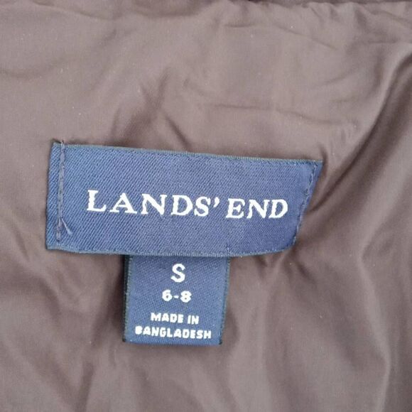 Lands'End Women's Quilted Puffer Vest Chocolate Brown Small - Picture 3 of 4